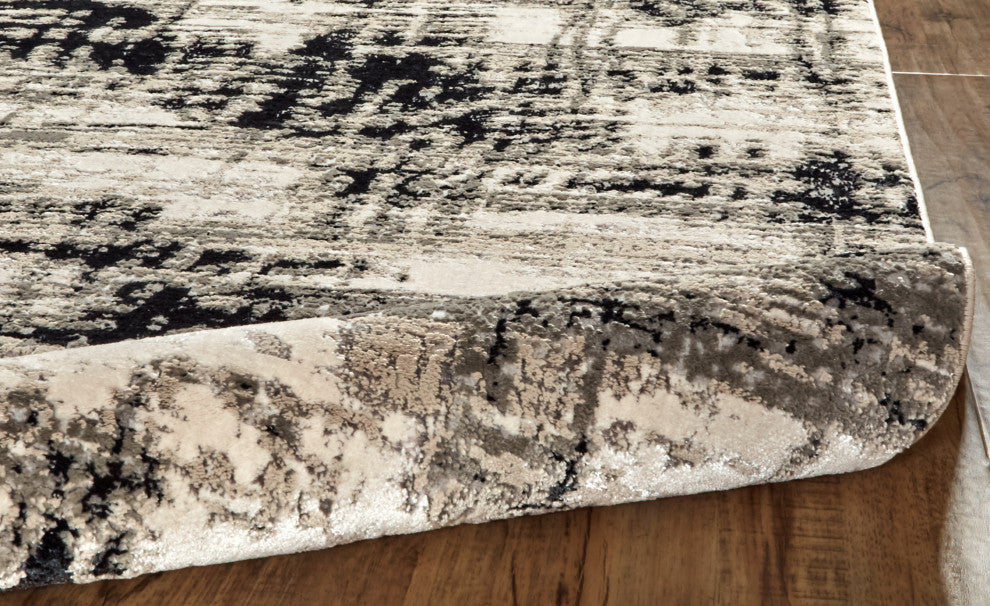 Orin R3339 Modern/Industrial Rug, Black, 13'x20'