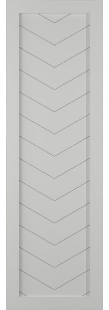 12"W True Fit PVC Single Panel Chevron Modern Style, Hailstorm Gray, 69"H