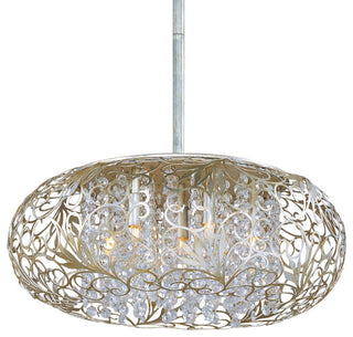 Maxim 24154 Arabesque 7 Light 18"W Pendant - Golden Silver / Beveled Crystal
