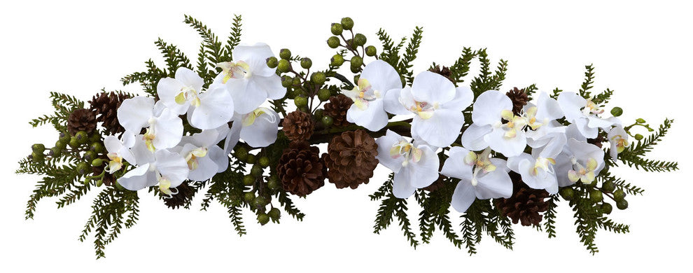 30" Phalaenopsis Orchid and Pine Swag
