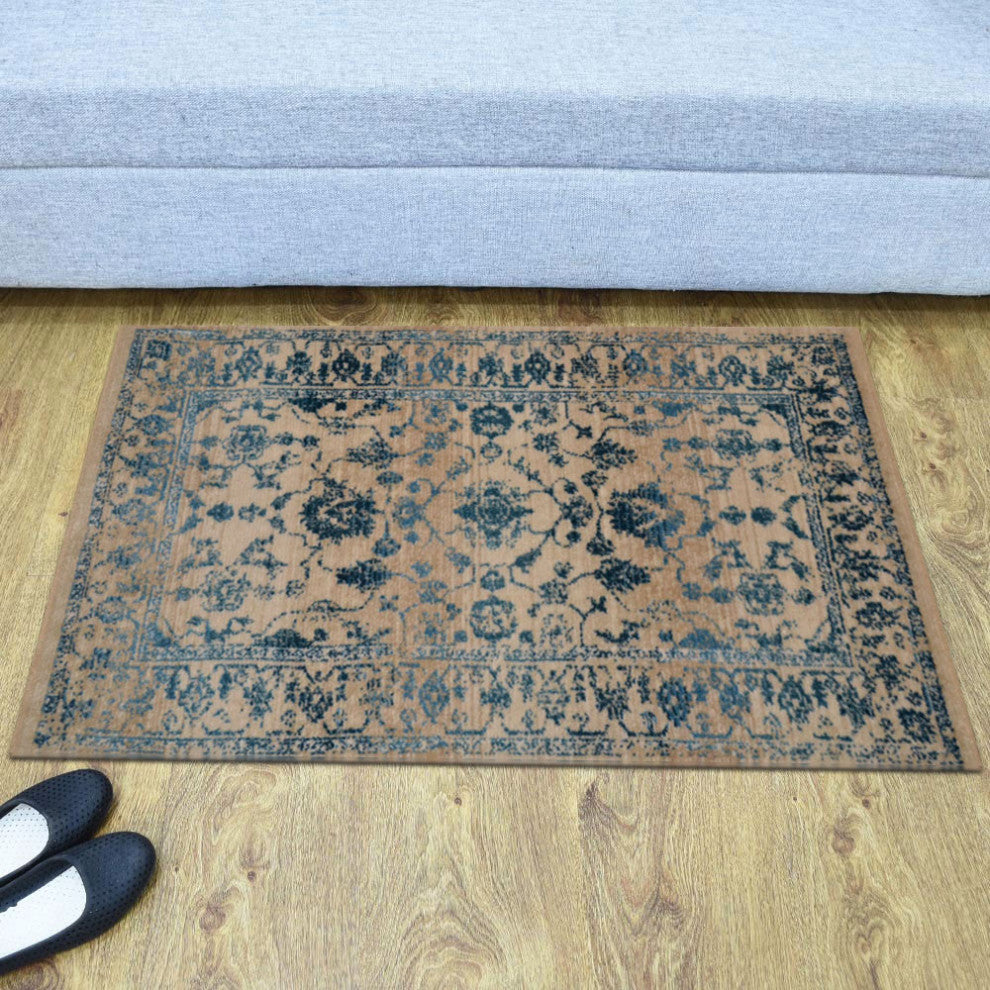 Machine Made Polyester Durable Indoor Outdoor Washable Oriental Pattern Footmat