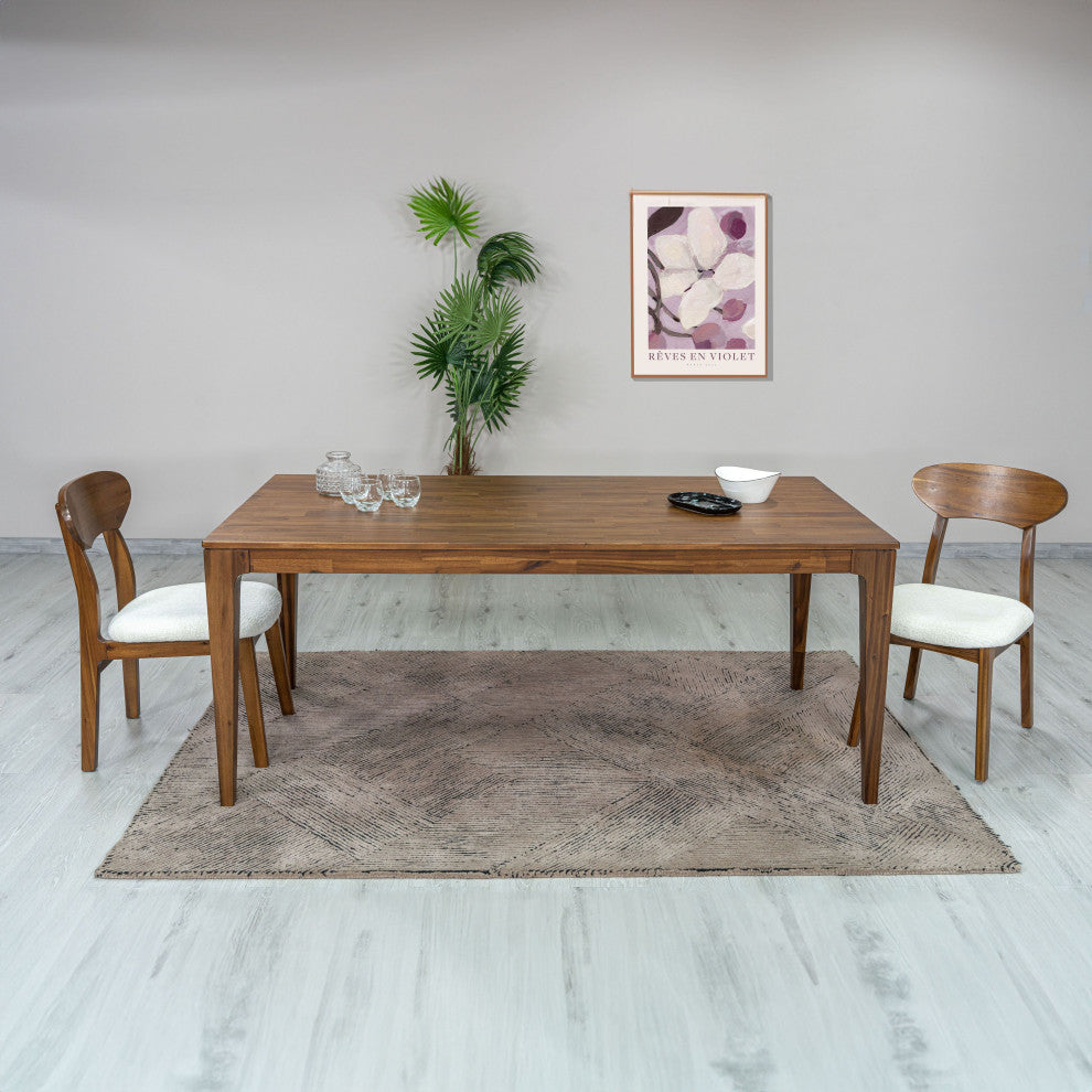 Allure 72" Wide Acacia Wood Dining Table, Brown