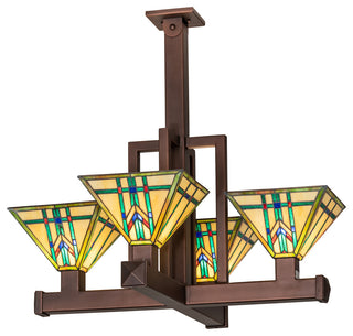 32" Square Prairie Wheat 4 Light Inverted Pendant