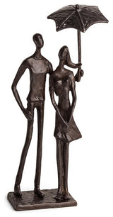 Danya B Loving Couple Under Umbrella Bronze Sculpture