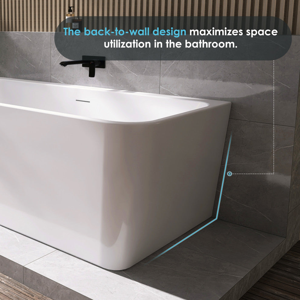 Lilac Flat Bottom Freestanding Acrylic Soaking Bathtub