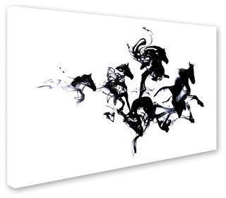 Robert Farkas 'Black Horses' Canvas Art