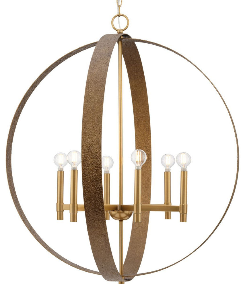 Allegheny Collection Six-Light Rustic Chandelier, Soft Gold