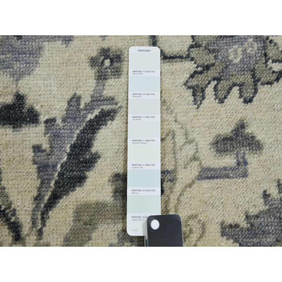 Ivory 100% Wool Anatolian Design Oushak Hand Knotted Oriental Rug, 8'2"x10'5"
