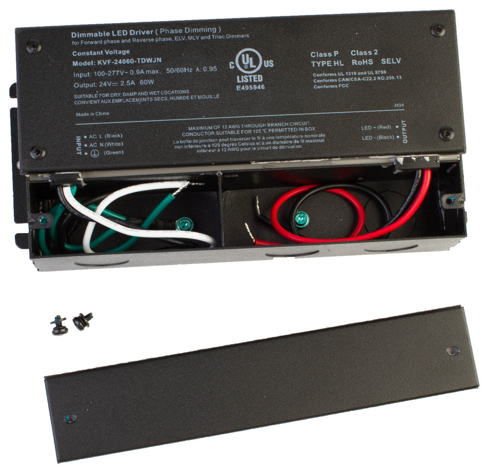 UL Listed 24V 60W Class 2 Dimmable Power Supply Driver Triac Constant Voltage