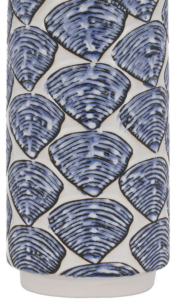 Benzara BM272350 27" Coastal Ceramic Table Lamp, Dimmer, Sea Shells, Blue