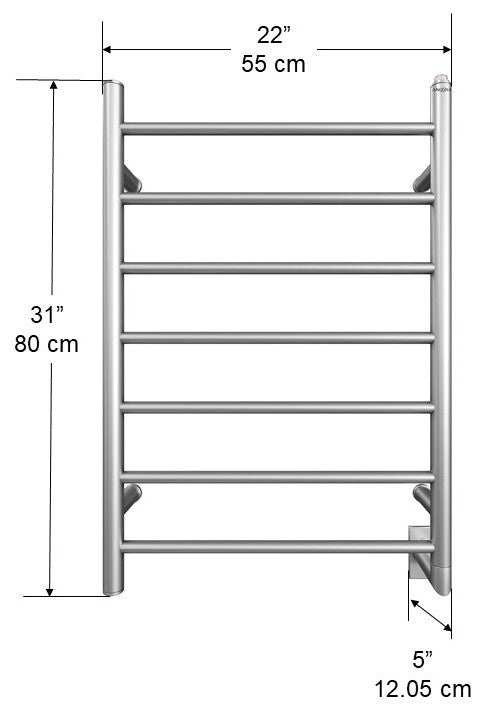 Ancona Brushed-Steel Electric Towel Warmer and Drying Rack