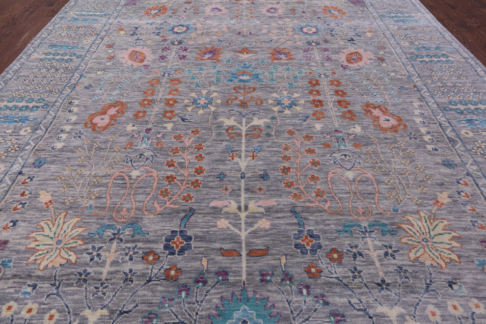 11' 11" X 14' 10" Turkish Oushak Hand-Knotted Wool Rug - Q15621