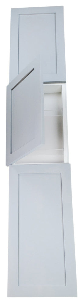 Fruitville Shaker Style Frameless Recessed Wood Pantry Cabinet, 14x84, Primed Gray