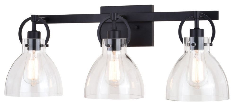 Ogden 1 Light Vanity Matte Black, Matte Black, 25.5-in W X 10-in H X 7.75-in D