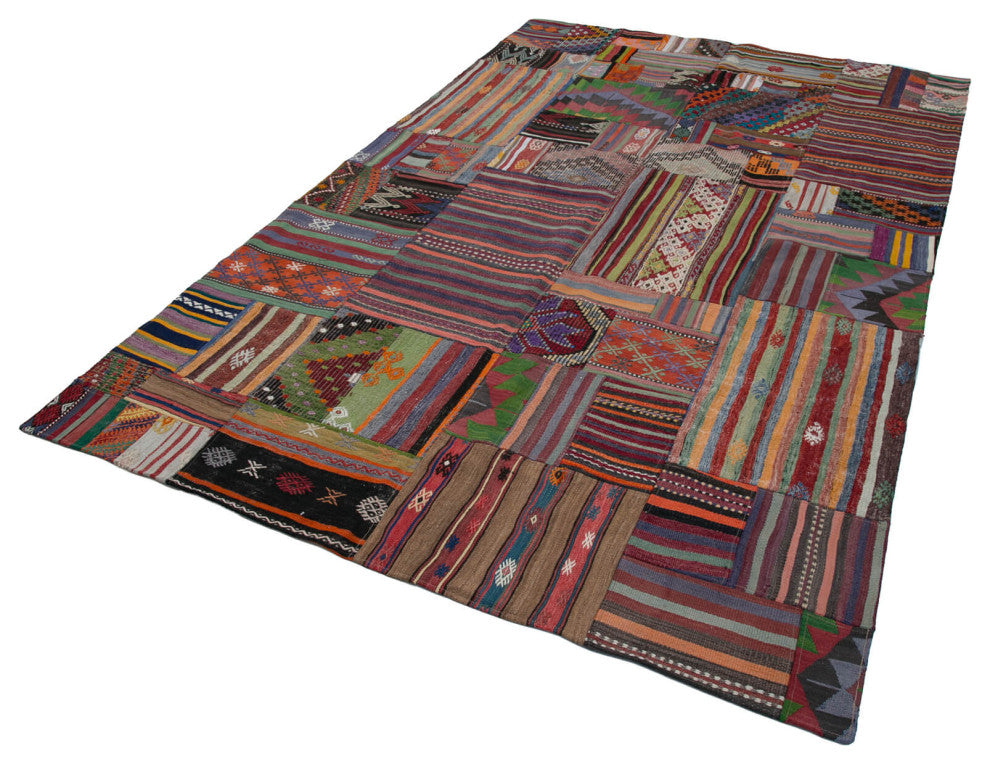 Rug N Carpet - Handmade Turkish 6' 8'' x 9' 11'' Vintage Patchwork Kilim Rug