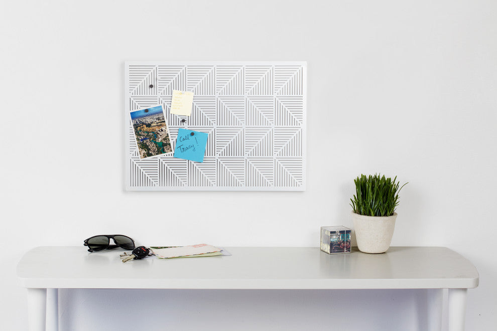 Trigon Bulletin Board, White