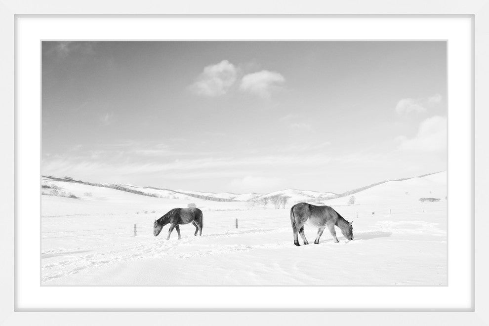 Marmont Hill, "Grazing Pair" Framed Painting Print, 36x24