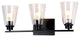 Chloe Lighting Erian Transitional 3-Light Matt Black Vanity Bath-Light 22" Wide