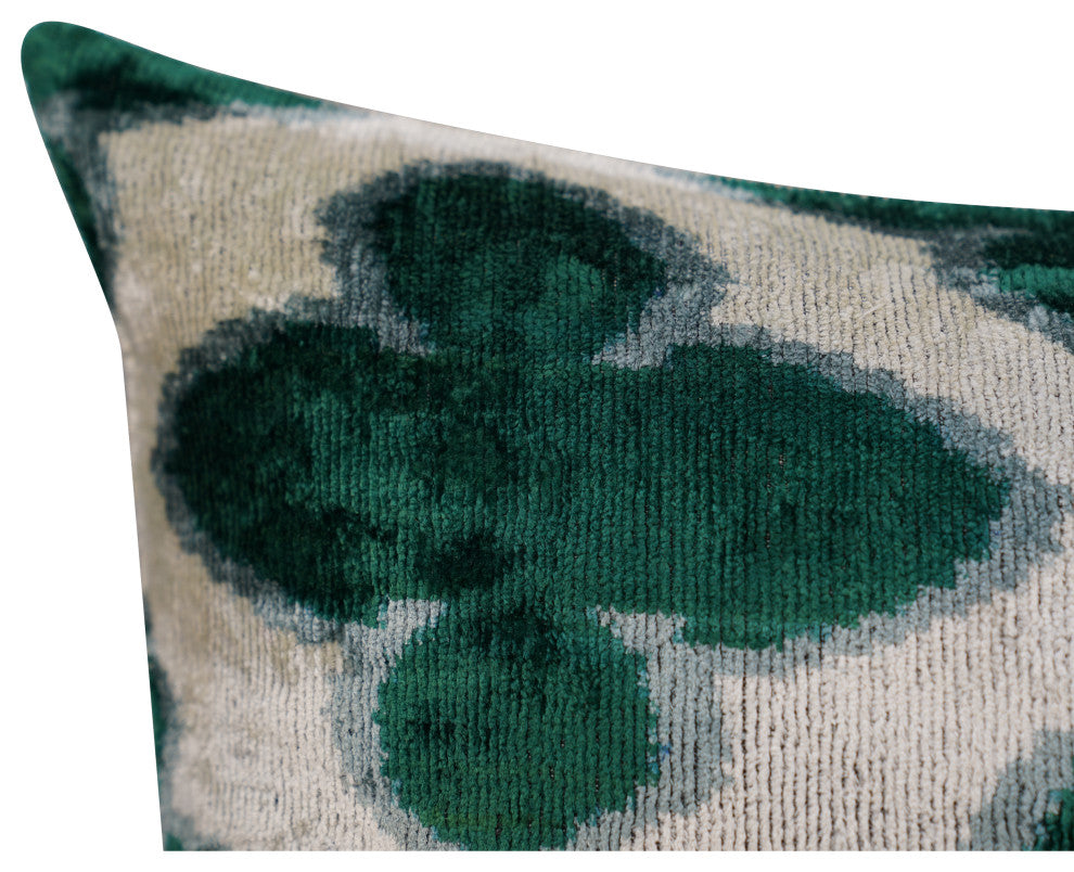 Canvello Luxury Leaf Green Carbon Grey Pillow for Couch, 16x24 in, 40x60 cm