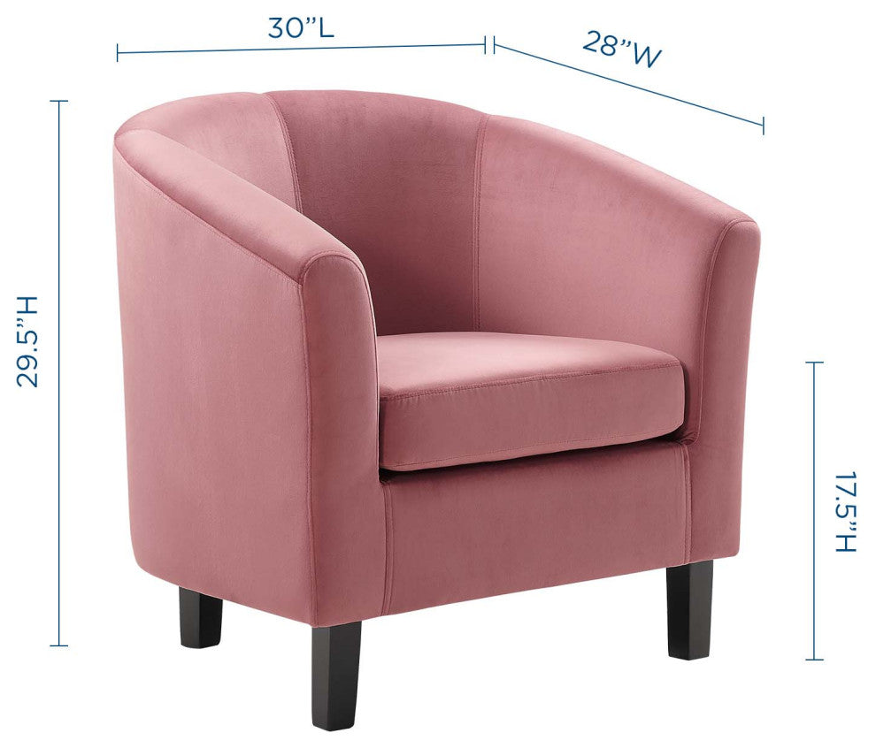 Armchair Accent Chair, Velvet, Pink, Modern, Living Lounge Hotel Hospitality