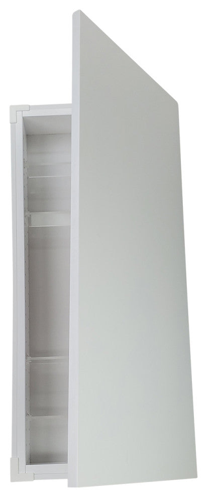 Gables Slab Panel Frameless Recessed Bathroom Medicine Cabinet 14x18, White Enam