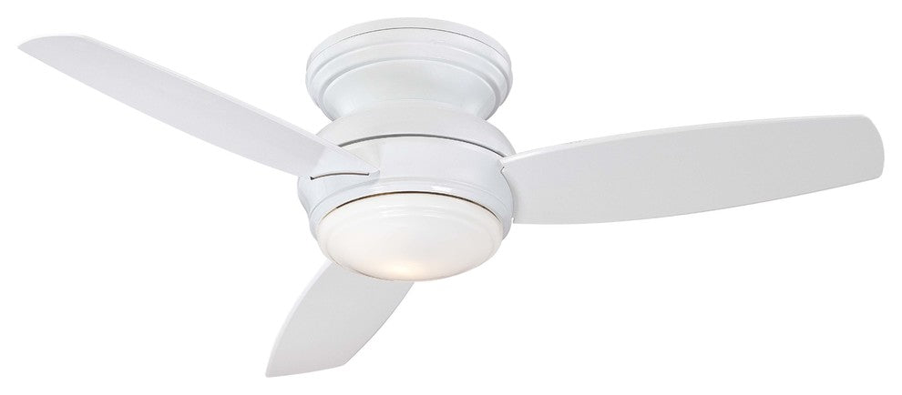 Minka Aire Traditional Concept LED Flush Mount Indoor/Outdoor Ceiling Fan, White, 44"