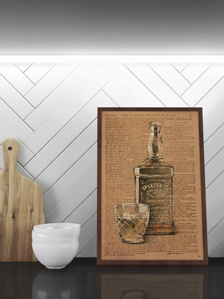 "Vintage Whiskey" Framed Painting Print, 20"x30"