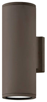 Hinkley Silo 12" Small Outdoor Up/Down Wall Lantern, Architectural Bronze