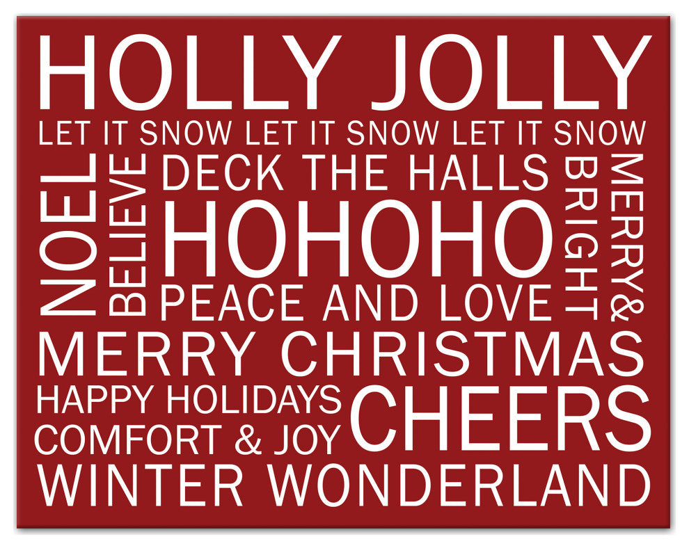 Christmas Sayings Red 1 11x14 Canvas Wall Art