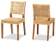 Baxton Studio Lesia Modern Bohemian Natural Brown Rattan and Walnut Brown...