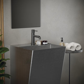 Karran Cinox Stainless Steel Rectangular Pedestal Sink, Stainless Steel