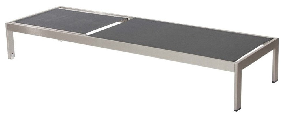 Benzara BM172095 Anodized Aluminum Modern Patio Lounger, Black