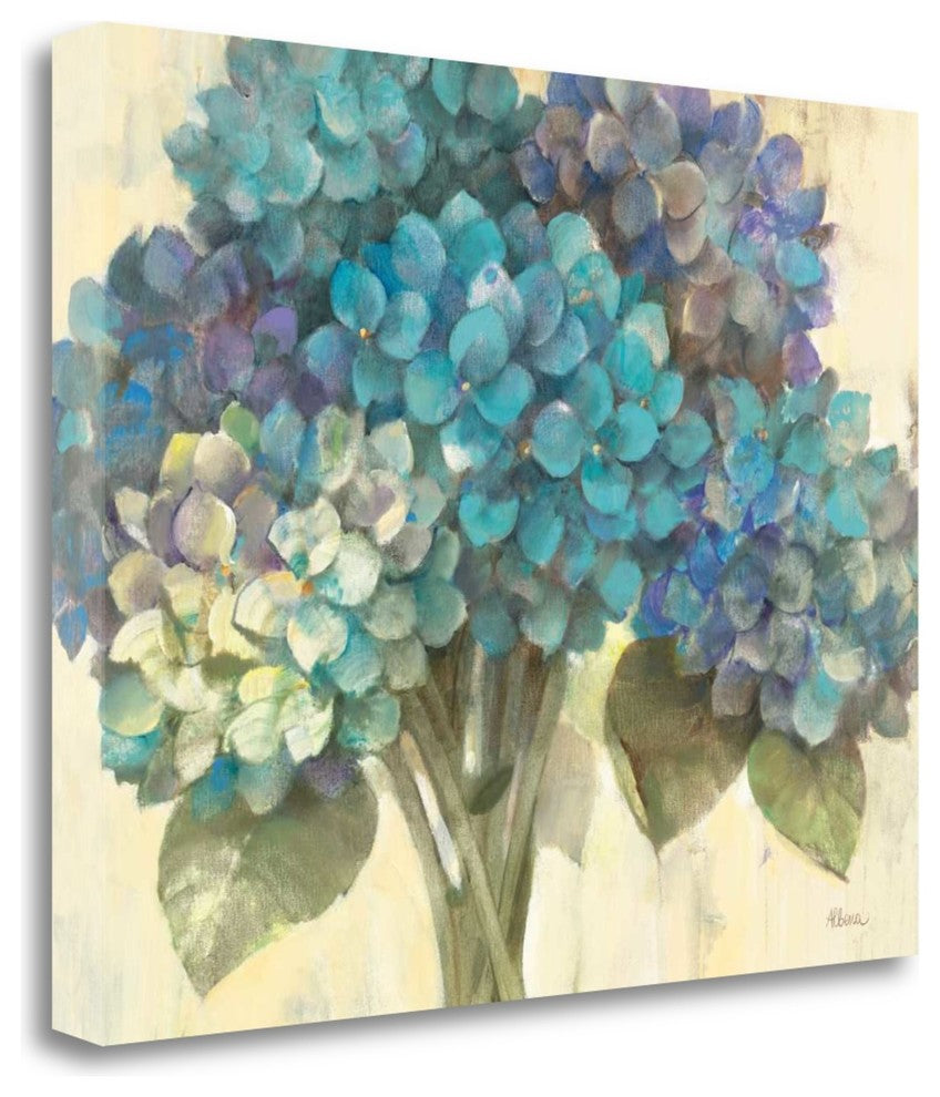 "Turquoise Hydrangea" By Albena Hristova, Giclee Print on Gallery Wrap Canvas