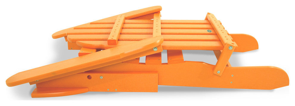 Polywood Classic Folding Adirondack Chair, Tangerine