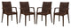 LeisureMod Weave Mace Indoor/Outdoor Chair, With Arms, Set of 4