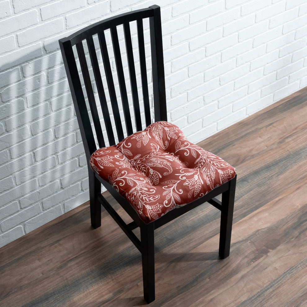 Lexington Leaf Non Skid Chair Pad, Brick, 16" X 16"