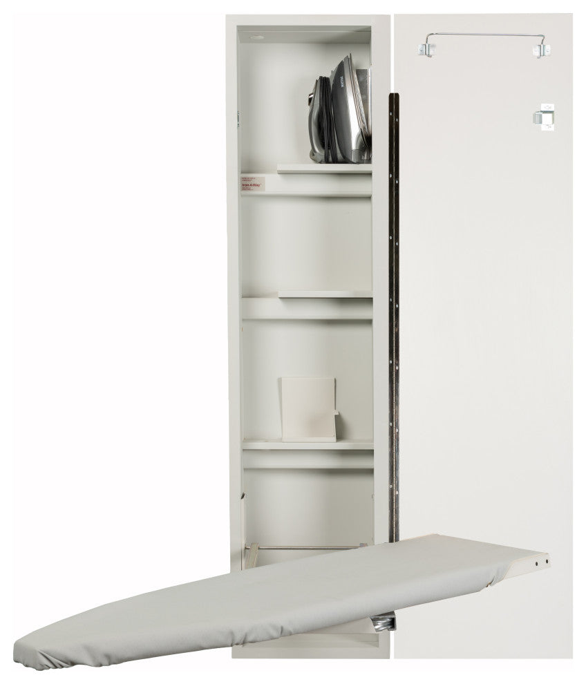 Premium Swivel Non-Electric Ironing Center, Raised White Door