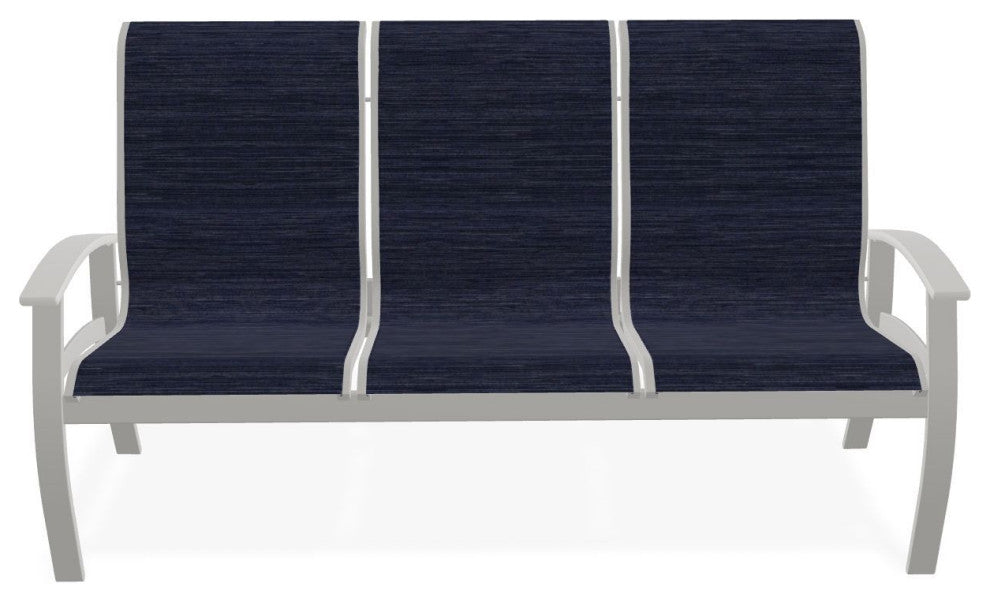 Belle Isle Sling 3-Seat Outdoor Sofa, Collect Indigo/Snow