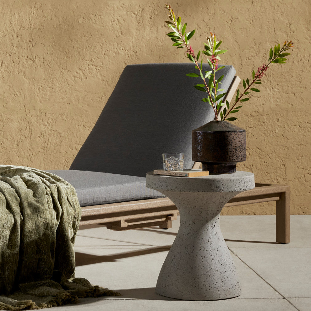 Koda Outdoor End Table-Textured Grey