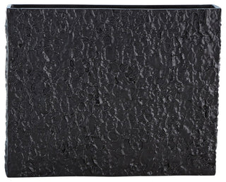 Tree Texture Vase, Matte Black, Wide