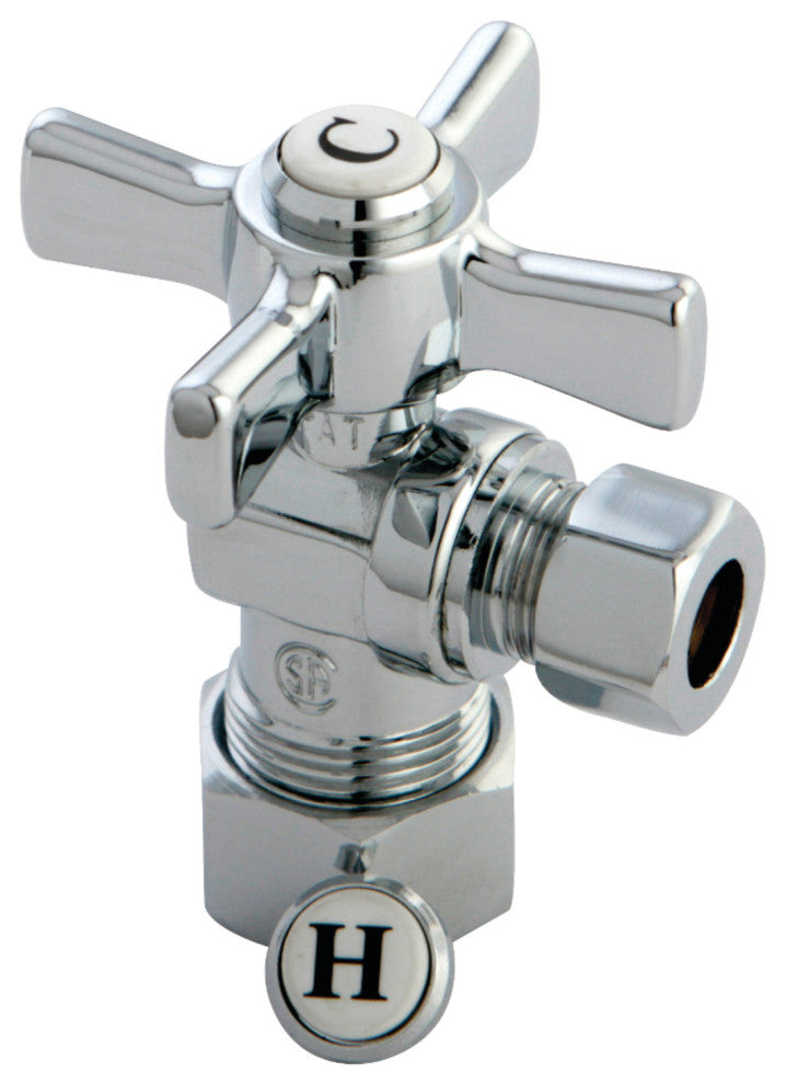 Kingston Brass 5/8" X 3/8" OD Comp Angle Stop w/Handle, Polished Chrome