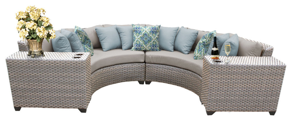 Florence 4 Piece Outdoor Wicker Patio Furniture Set 04c