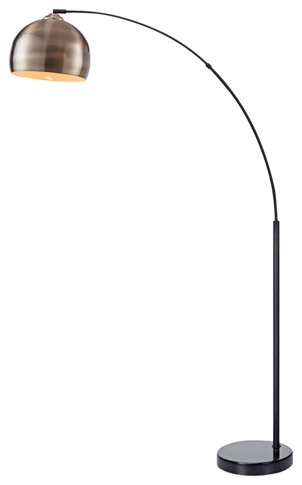 Arquer Arc Metal Floor Lamp, Antique Brass