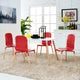 Modern Contemporary Kitchen Wood Dining Chairs Set of 4 Red