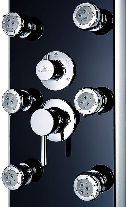 Blue Ocean 52" Aluminum SPA392B-L Shower Panel With Rainfall Shower Head