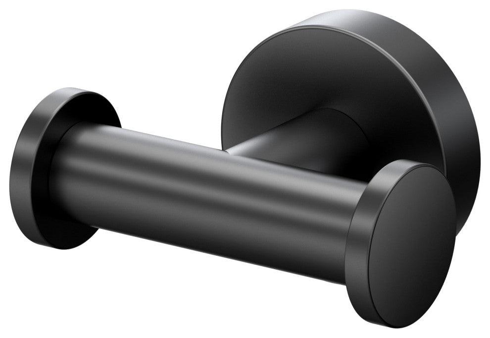 Glam Robe Hook, Matte Black, Double
