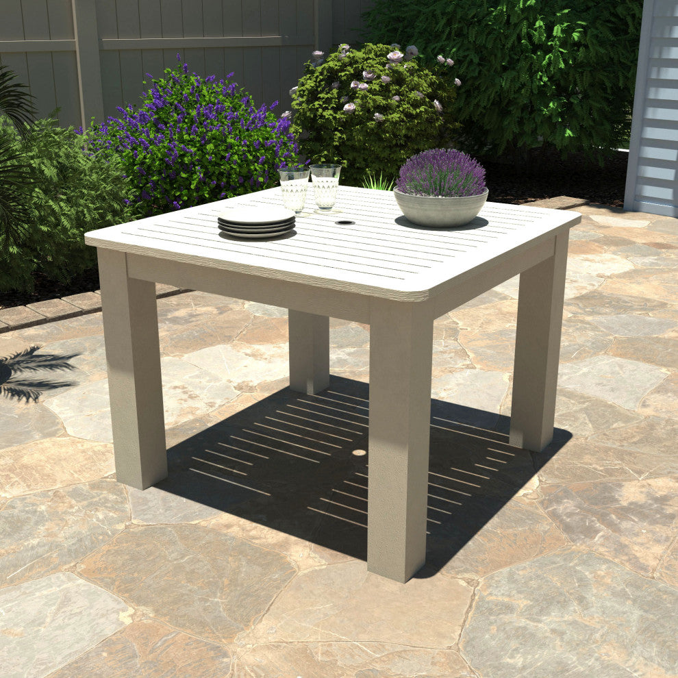 Square 42x42 Dining Table, Weathered Acorn, Whitewash