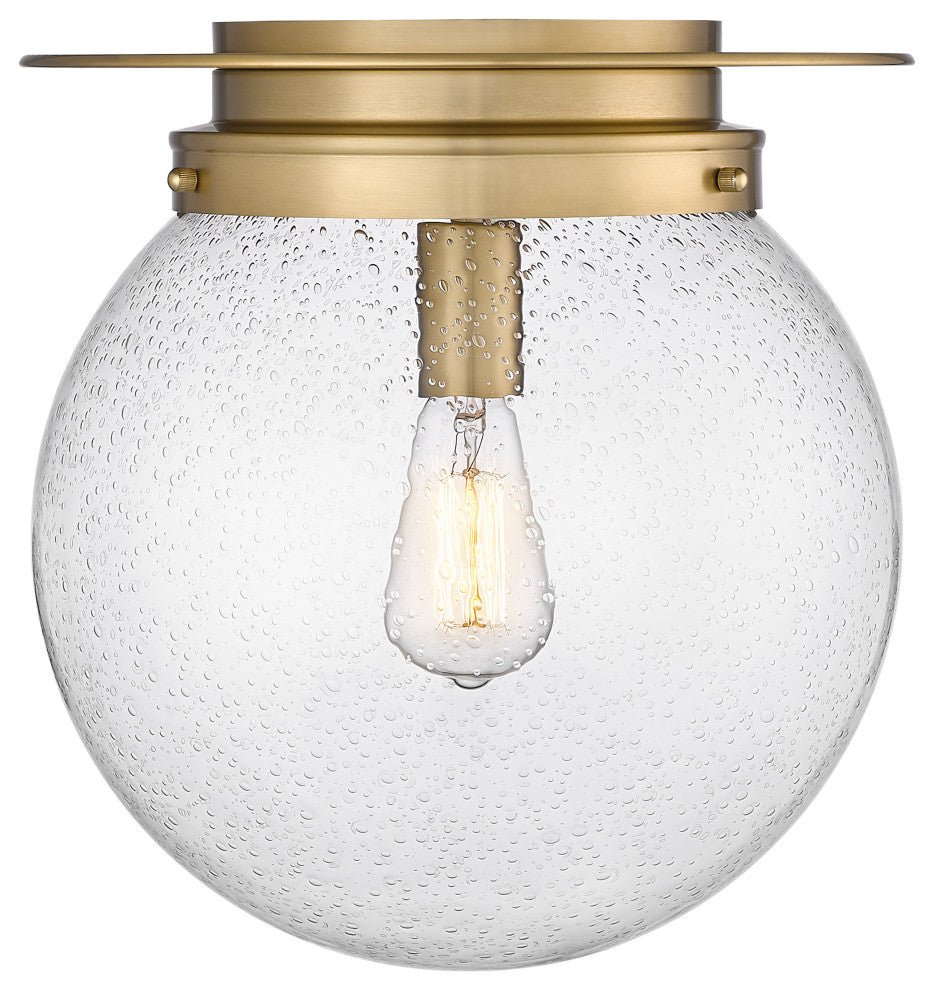 Z-Lite 1-Light Flush Mount,Heritage Brass