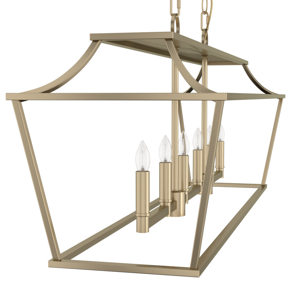 Hunter Laurel Ridge Alturas Gold 6 Light Linear Chandelier Ceiling Light