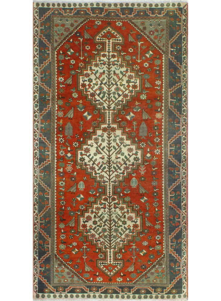 Fine Vintage Distressed Tarek Rust/Gray Runner, 4'10x9'7